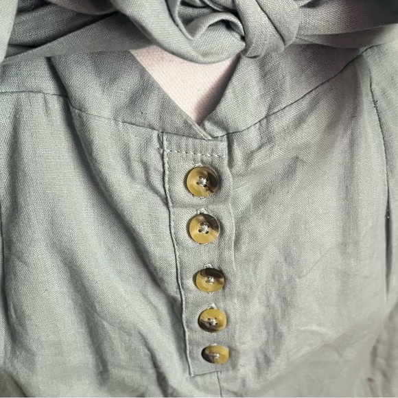 Free People • Ruffled Light Blue Lara Dress Criss Cross Back - Picture 6 of 11